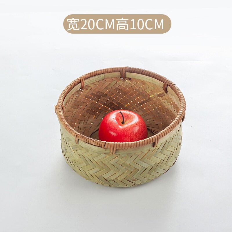 厂销竹编竹制品竹篮子家用簸箕农家竹青h收纳筐小箩筐圆形托盘i.