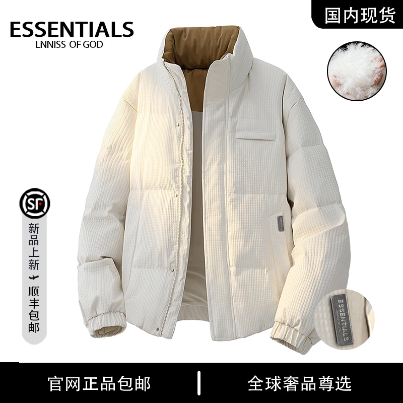 ESSENTIALS LNNISS 美式百搭冬季户外保暖男款鸭绒羽绒服立领外套