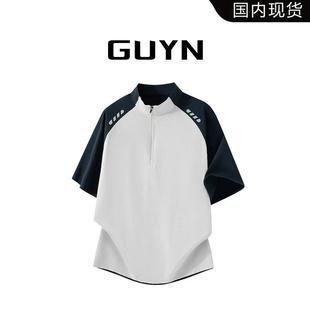t恤 品牌现货 GUYN夏季 POLO衫 上衣运动T恤凉感索罗纳速干户外短袖