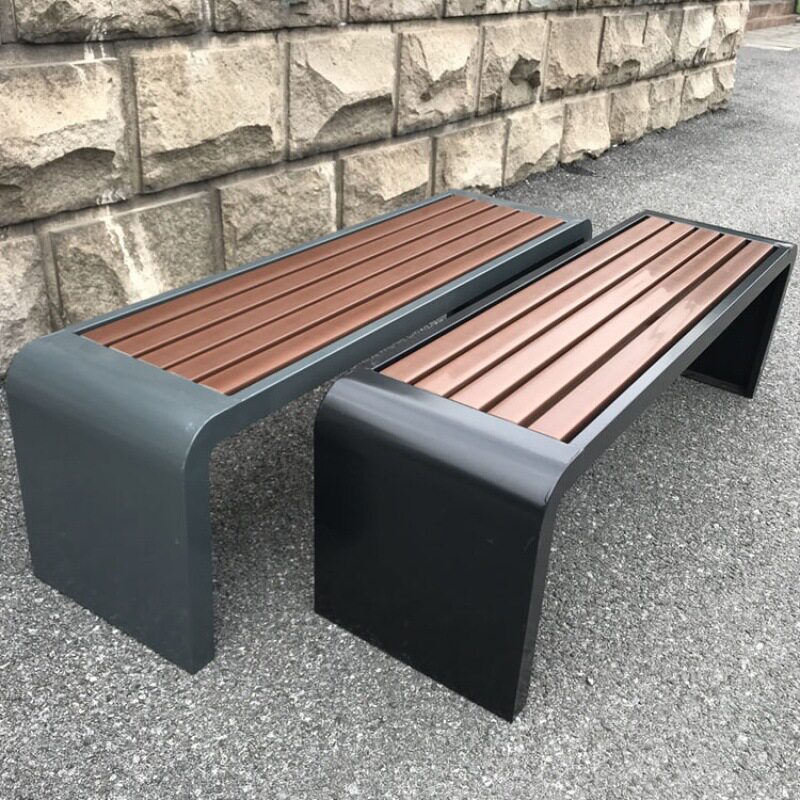 公园椅庭院防腐塑木长椅室外长凳户外园林长条凳休闲铁艺公共座椅