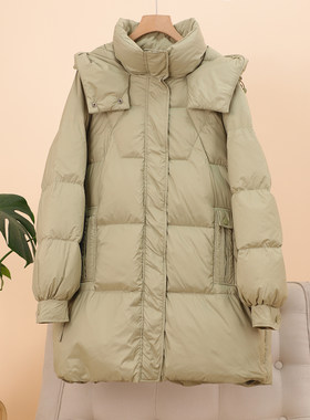 204g白鸭绒加厚保暖连帽羽绒服