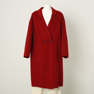 衣香 女装 绵羊毛 25冬新款 山羊绒纯色气质双面呢大衣 专柜2599
