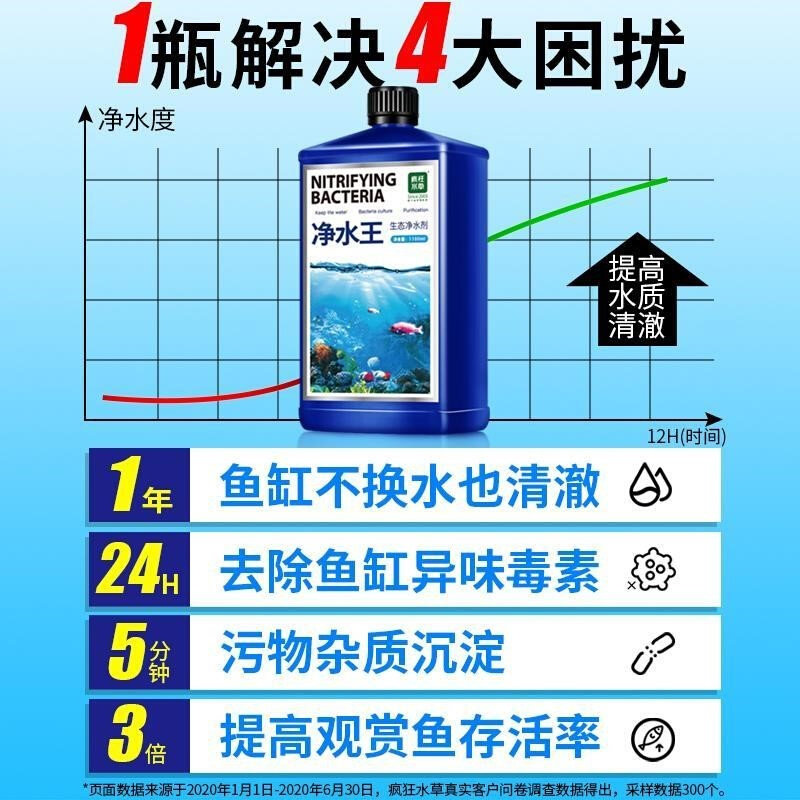 疯狂水草鱼缸净水剂水立清澄清剂清澈剂净化硝化清洁水质高性价比高么？