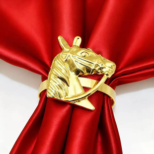 马头餐巾环 马餐巾扣 合金餐巾圈 西餐桌装饰品 样品房口布扣