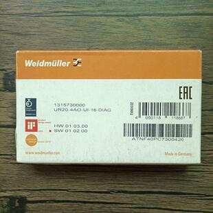 UR20 4AO 1315730000 未拆封 现货 DIAG 魏德米勒 全新原装