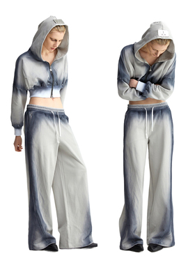 YJ1NGZYZJ 宁艺卓同款 渐变灰蓝色运动套装