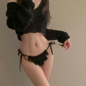 蕾丝系带内裤 日系 三角裤 女性感情调纯欲纯棉抗菌裆中低腰薄款 新款