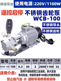 遥控WCB齿轮油泵自吸式 电动抽油泵高粘度柴油食用油油泵豆油菜籽