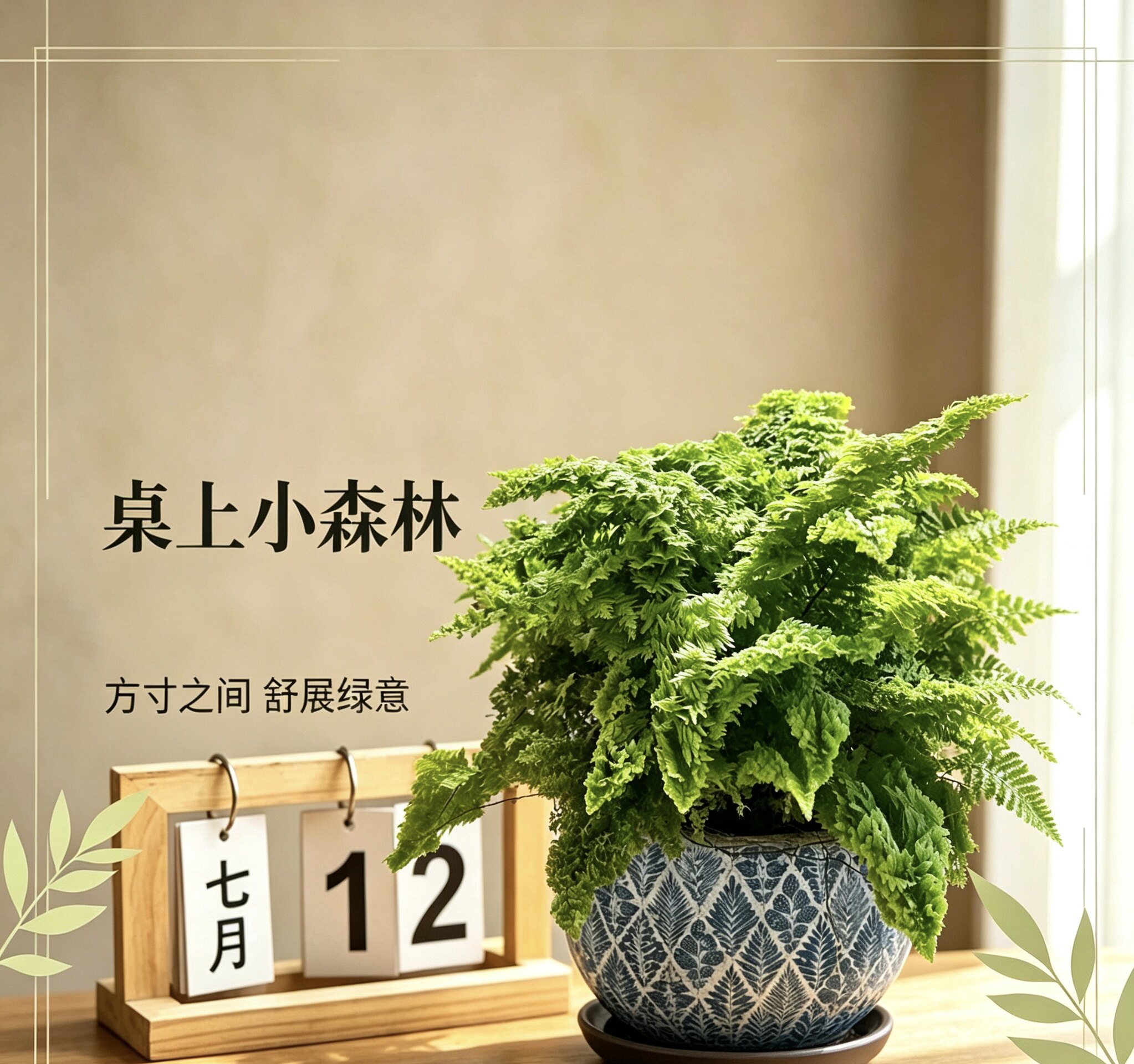 棉花糖蕨天然氧吧新宠绿植盆栽花园家用净化空气小能手好养常青!