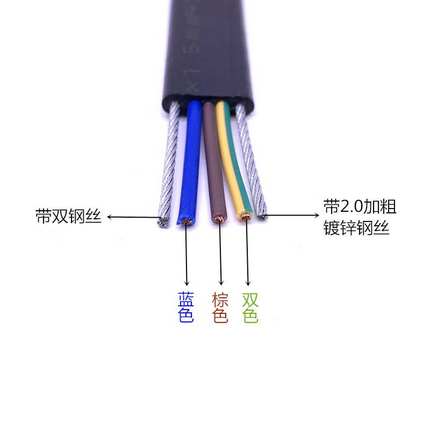 促销tvvb3芯1.5平方双钢丝扁线电梯空调随行T扁电缆扁平电缆线