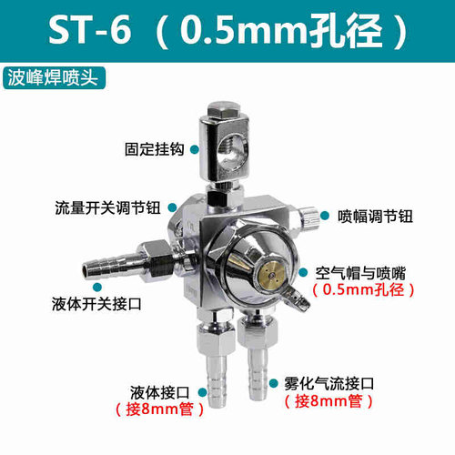 现货速发厂销适用空气雾化防滴漏ST6波峰焊助焊剂喷头ST5脱模剂吸