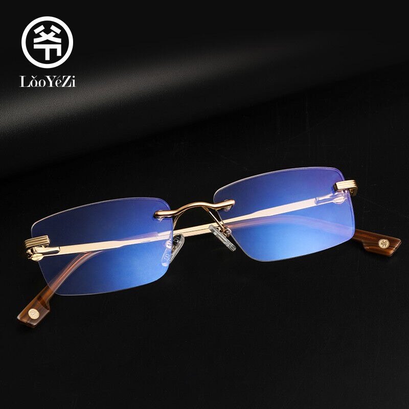 老爷子防蓝光老花镜男女通用时尚超轻无框老花眼镜高清舒适老人老