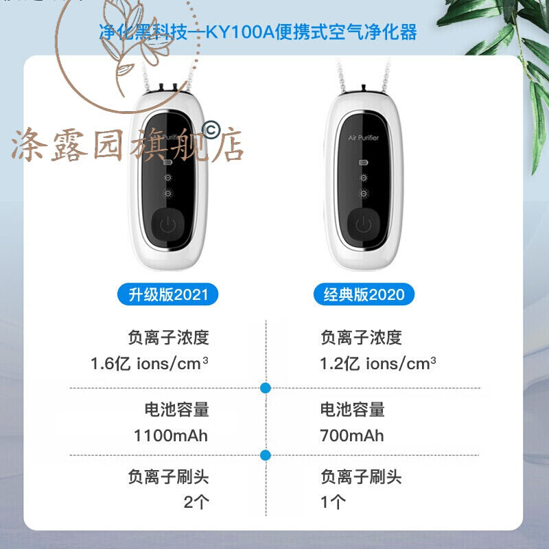 极速负离子空气净化器项链挂脖随身小型车载便携S式空气净化器家