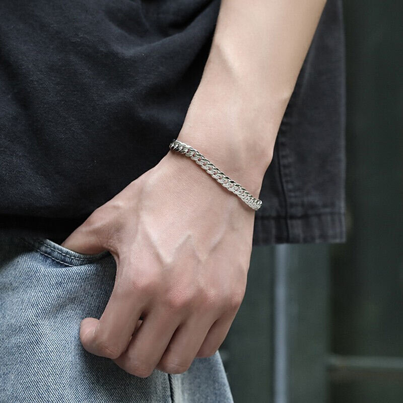 奥斯坦汀S925银手链男单身简约韩版潮流男士小众520生日礼物百搭