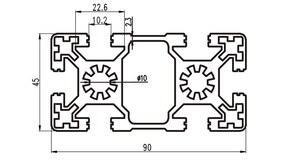 0-材.3欧标工9铝型材 45业0y铝型材 45*90欧标铝型2 重型铝型材