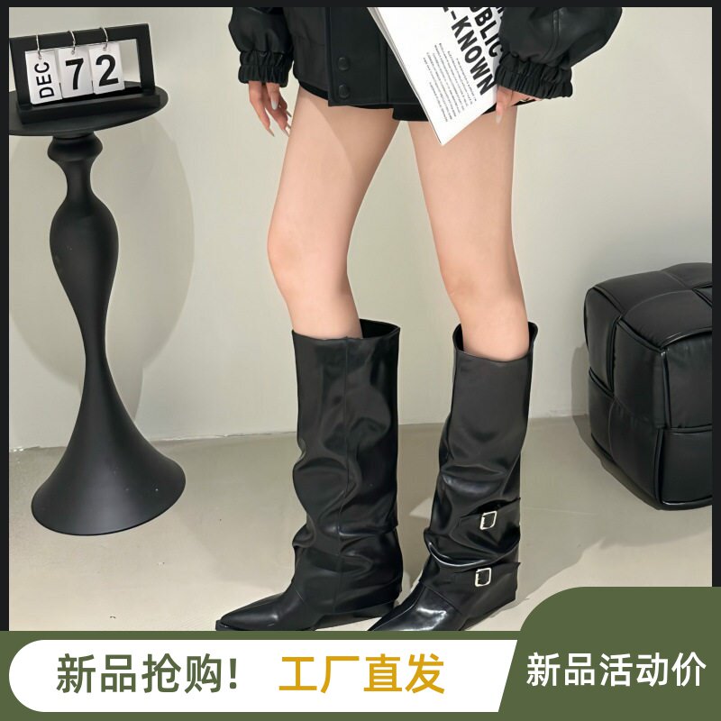 花涧溪女鞋店粗跟堆堆靴