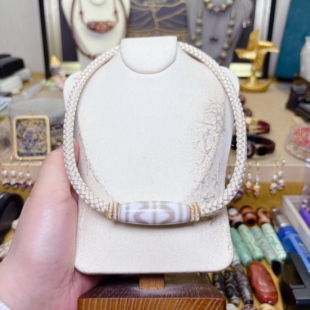 天缘精品白毫时光虎牙天珠精编小白龙项圈