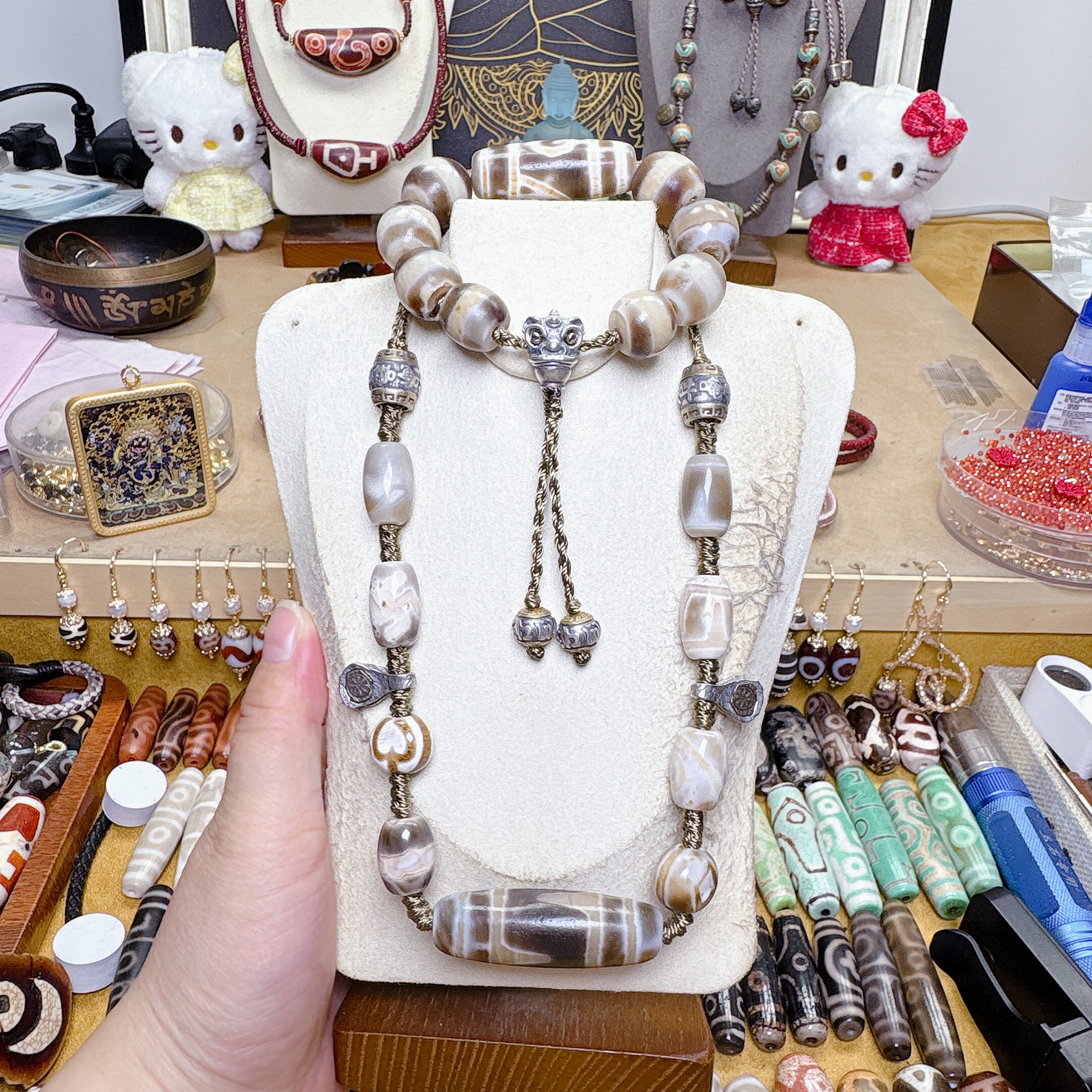 行运精品三元系列坛城一眼靠山一线药师珠多宝项链手链两件套