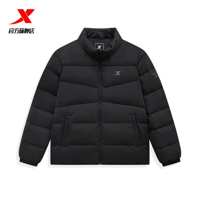特步三防羽绒服男款2024冬季新款休闲宽松薄款外套976429190145