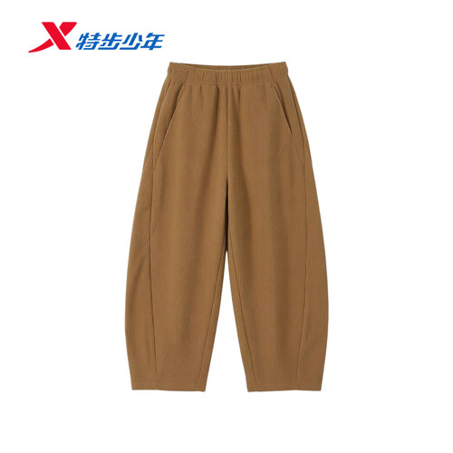 特步儿童加绒加厚休闲裤男童2026