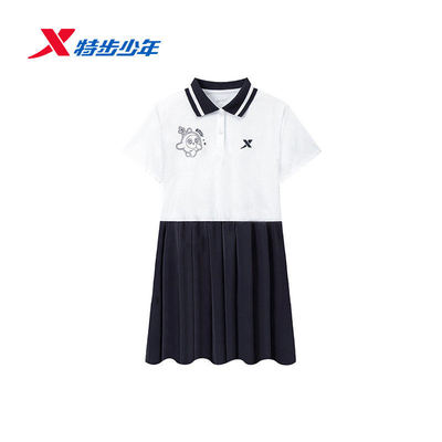 特步儿童短袖POLO衫女大童