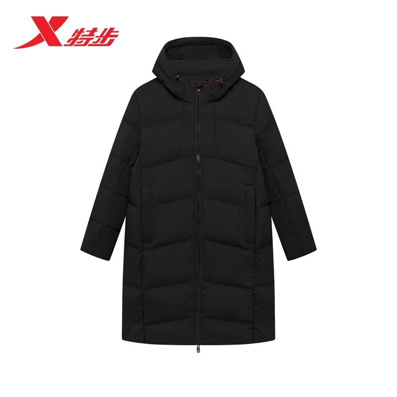 特步中长款羽绒服男2025冬季新款保暖防风休闲羽绒服975429640127