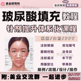 玻尿酸填充面部针剂设计注射抗衰面颊凹陷提升瘦脸年轻化视频教程