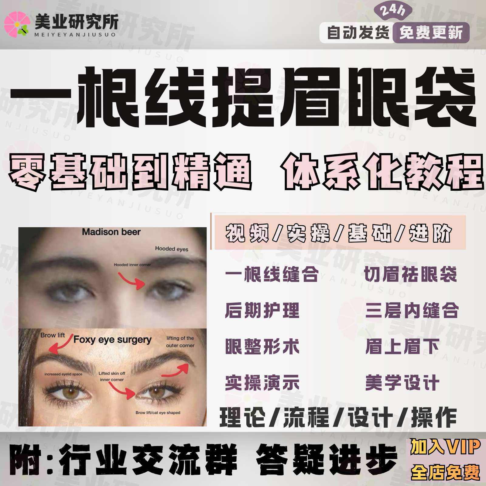 一根线提眉无痕眼袋教程切眉祛眼刻录盘个性化服务