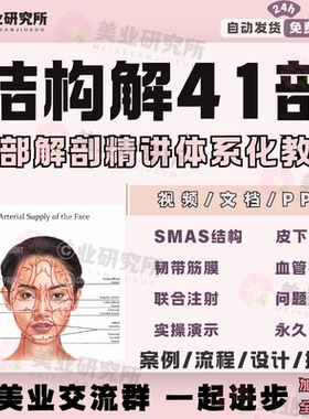 面部SMAS结构整形面部注射针剂血管神经分布王志军解剖视频教程课