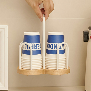 实木纸杯架取杯架一次性杯子架取杯器水杯纸杯酒店吧台收纳置物架