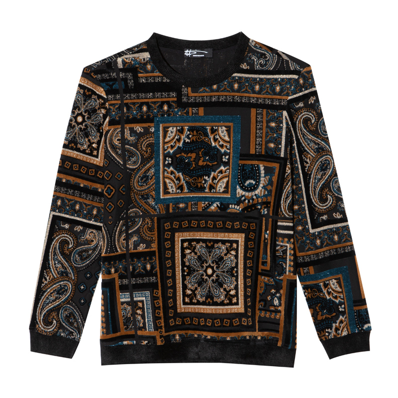 ANDREW MACKENZIE男士 秋冬休闲舒适圆领棉质厚款套头T恤内搭上衣