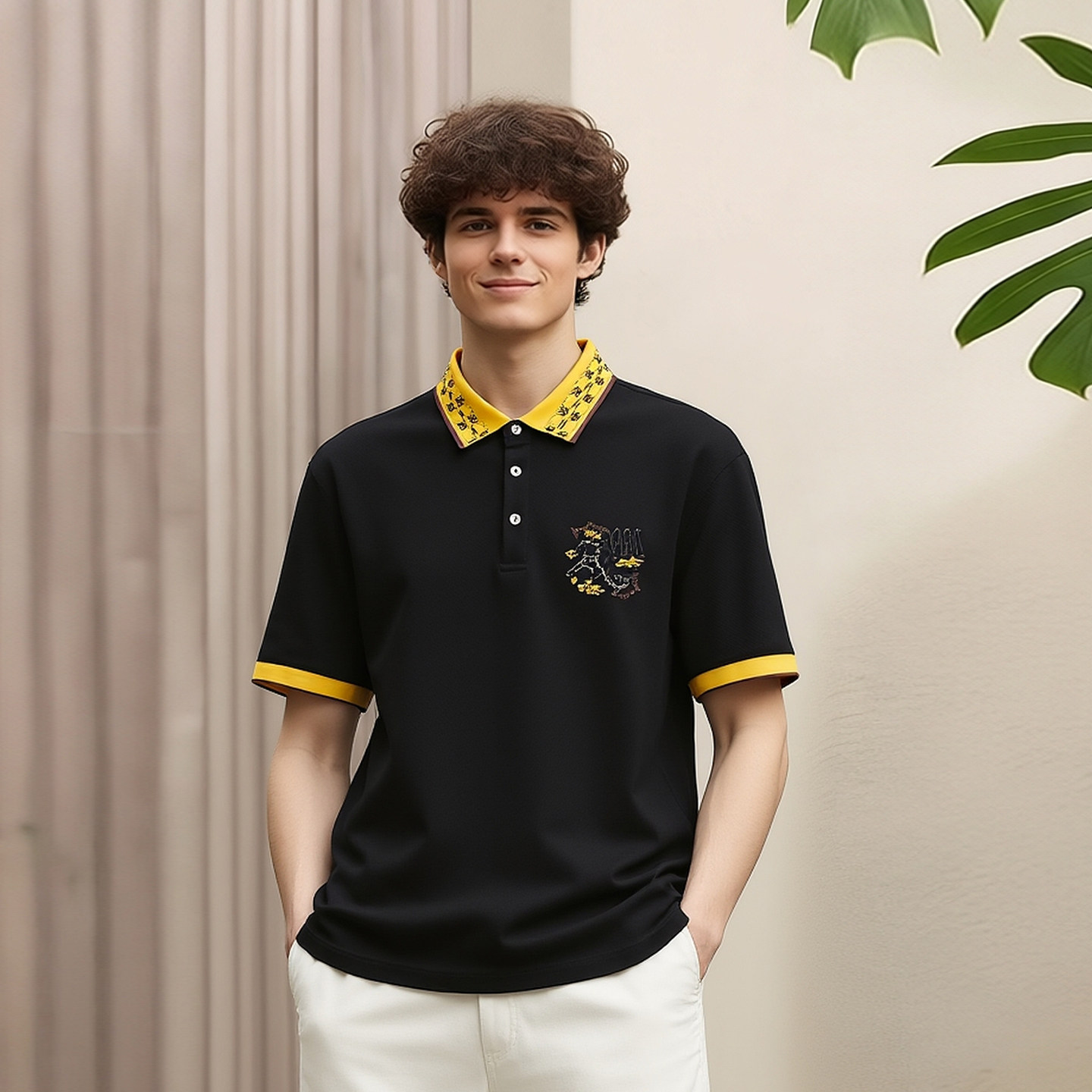 ANDREW MACKENZIE男士 春夏款休闲舒适棉质翻领短袖POLO衫T恤上衣