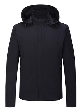 ANDREW MACKENZIE男士秋冬款休闲舒适连帽拉链外套夹克上衣