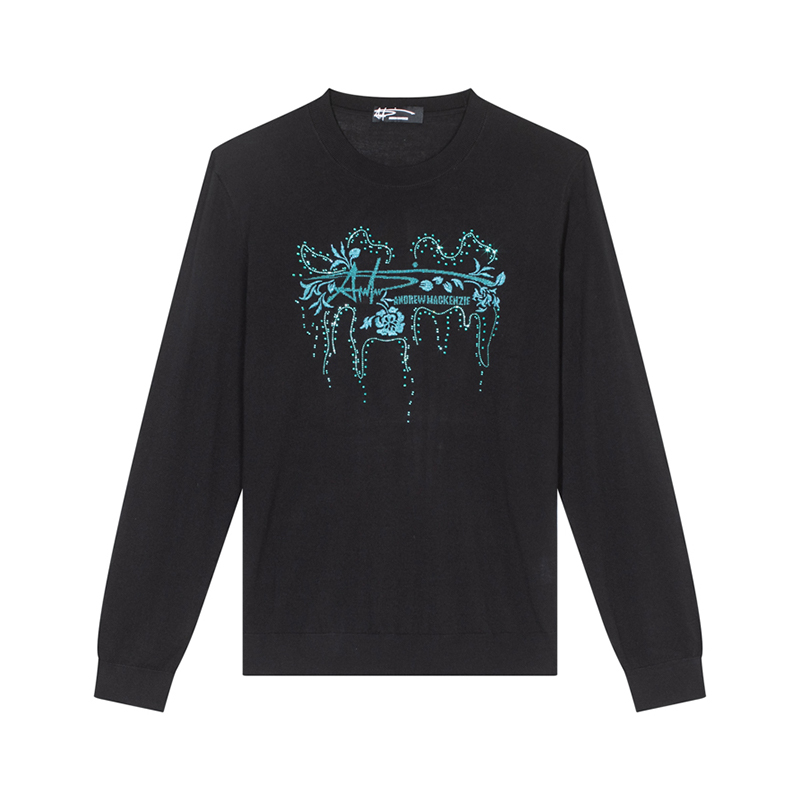 ANDREW MACKENZIE男士 秋冬款休闲舒适绵羊毛薄款圆领套头T恤上衣