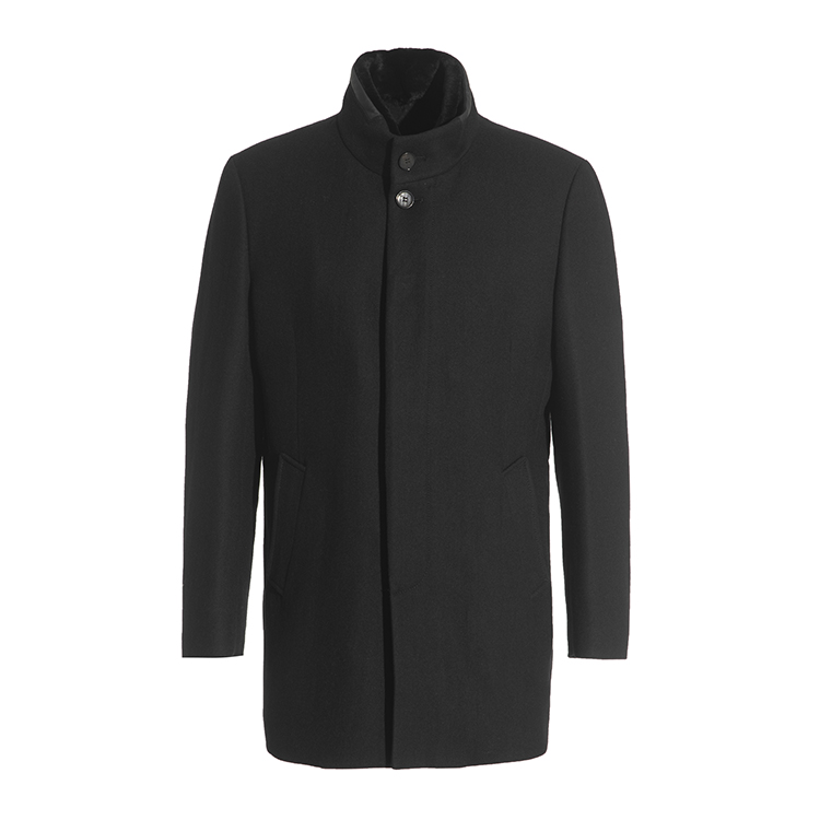 ANDREW MACKENZIE男士 秋冬商务休闲立领中长款大衣外套上衣