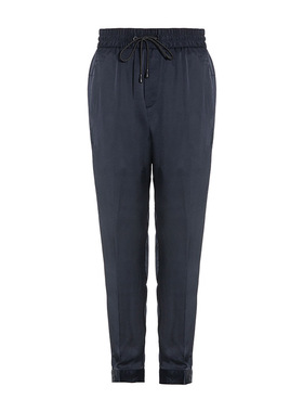 ANDREW MACKENZIE意大利男装秋季休闲舒适薄款抽绳蓝色束脚休闲裤