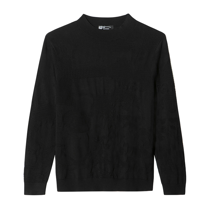 纯绵羊毛休闲设计圆领套头毛衫