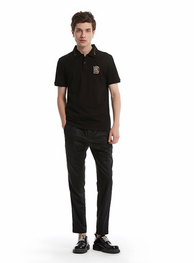 ANDREW MACKENZIE意大利2023夏季新款烫钻polo衫男士短袖T恤夏季