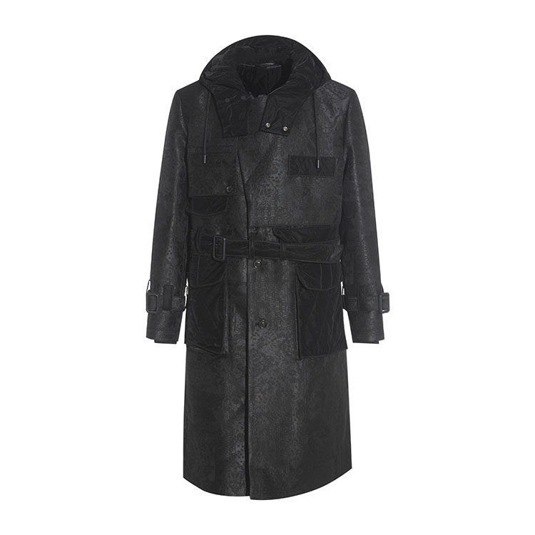 ANDREW MACKENZIE意大利男装时尚拼接提花中长款棉服551122144401