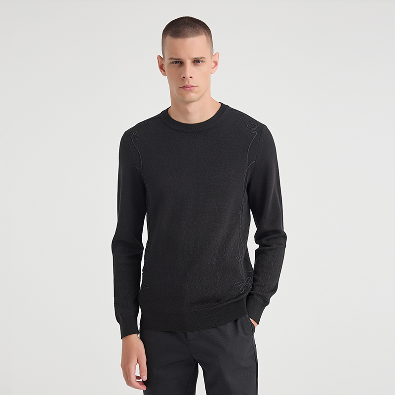 ANDREW MACKENZIE男士 秋冬款休闲舒适绵羊毛圆领套头毛衫上衣