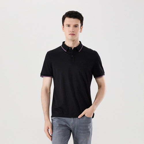 ANDREW MACKENZIE男士 夏季款休闲舒适POLO领短袖衬衫T恤上衣