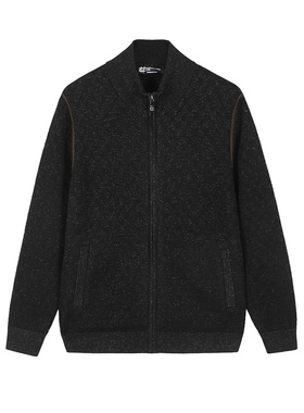 ANDREW MACKENZIE男士秋冬款休闲舒适绵羊毛立领毛衫夹克外套上衣