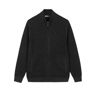 ANDREW MACKENZIE男士秋冬款休闲舒适绵羊毛立领毛衫夹克外套上衣