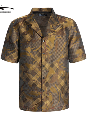 ANDREW MACKENZIE意大利男装春夏印花男士短袖衬衫551222212101