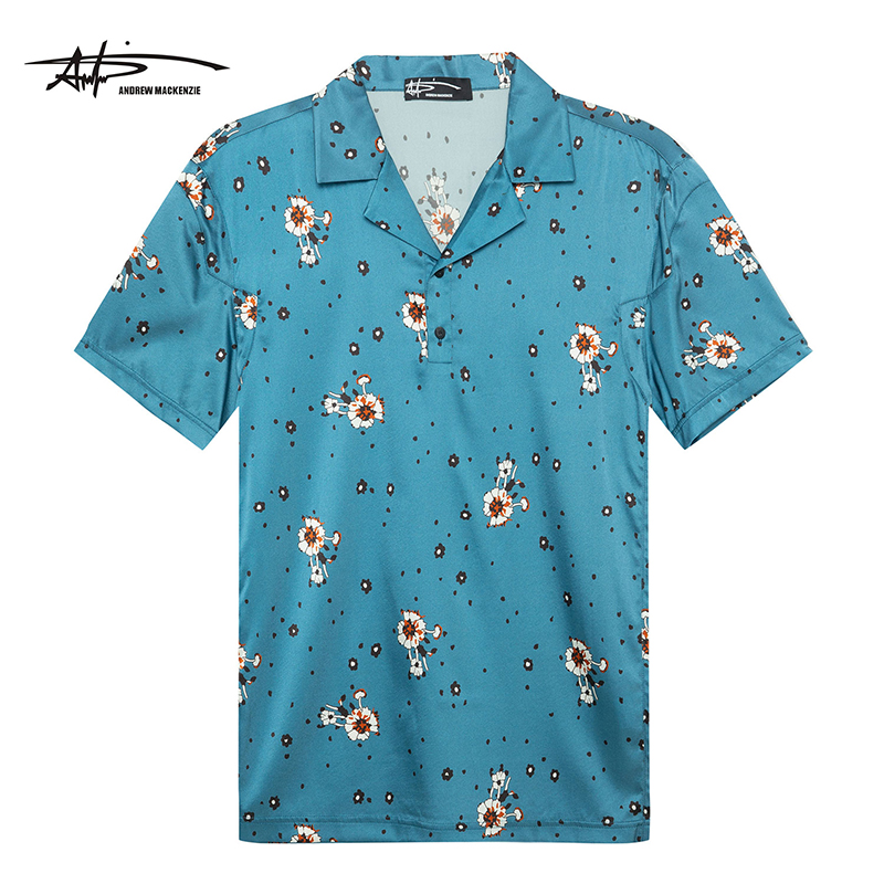 ANDREW MACKENZIE意大利男装夏季时尚休闲男士polo领T恤男短袖