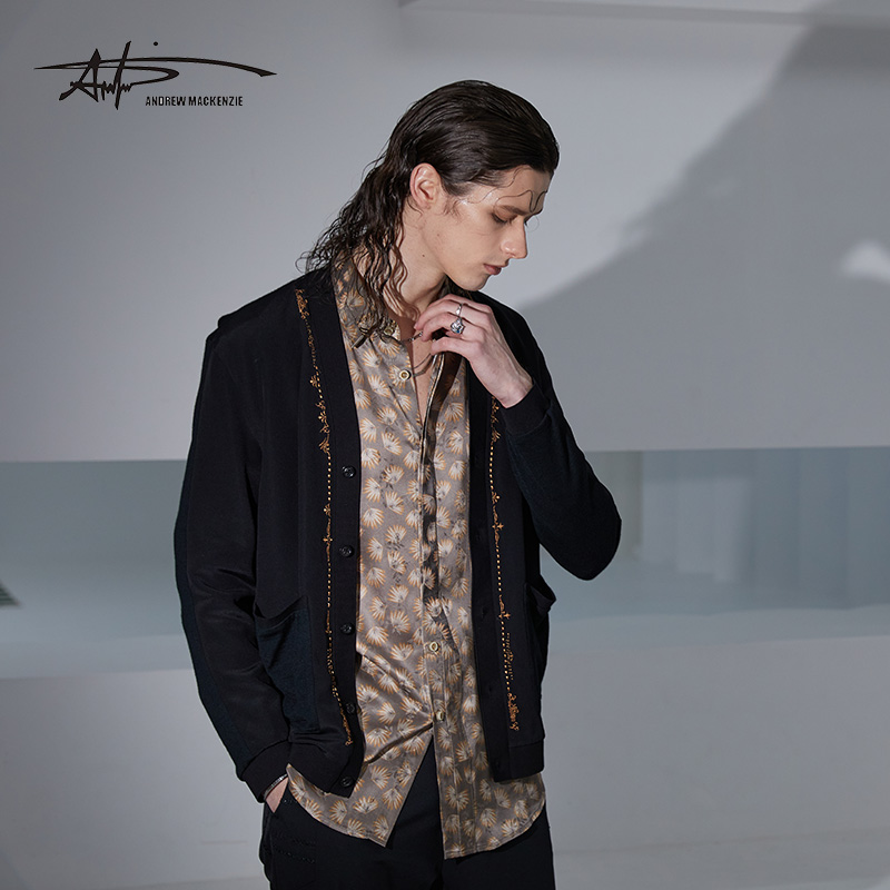 ANDREW MACKENZIE 意大利 男装 春季新款 商务休闲针织开衫男