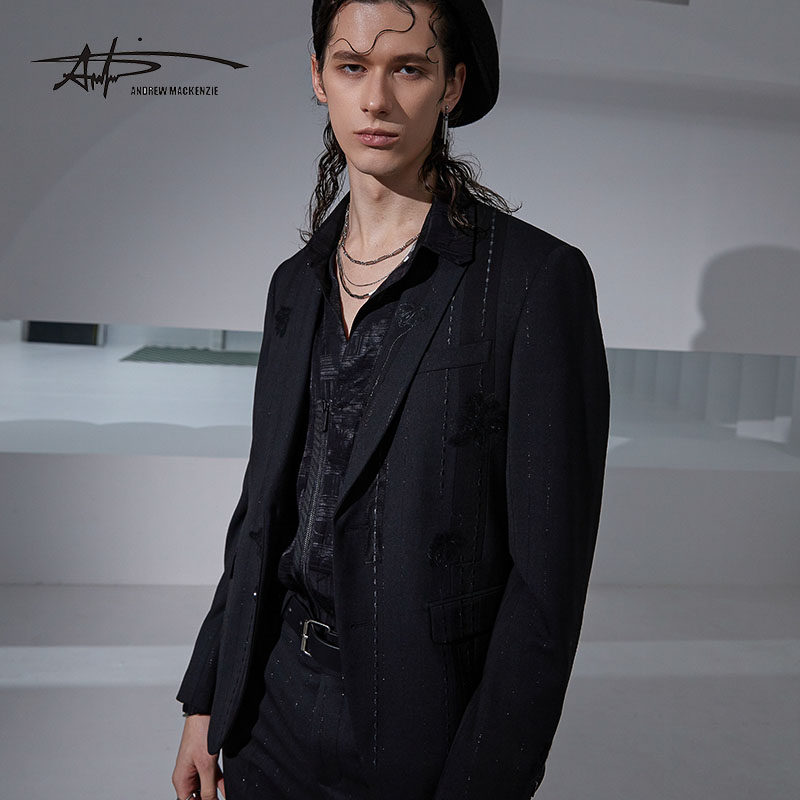 【明星同款】ANDREWMACKENZIE意大利男装绣花西服551082211101
