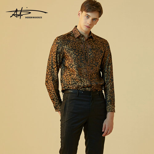 ANDREW MACKENZIE意大利 男装 春季新款 商务休闲 长袖衬衫男