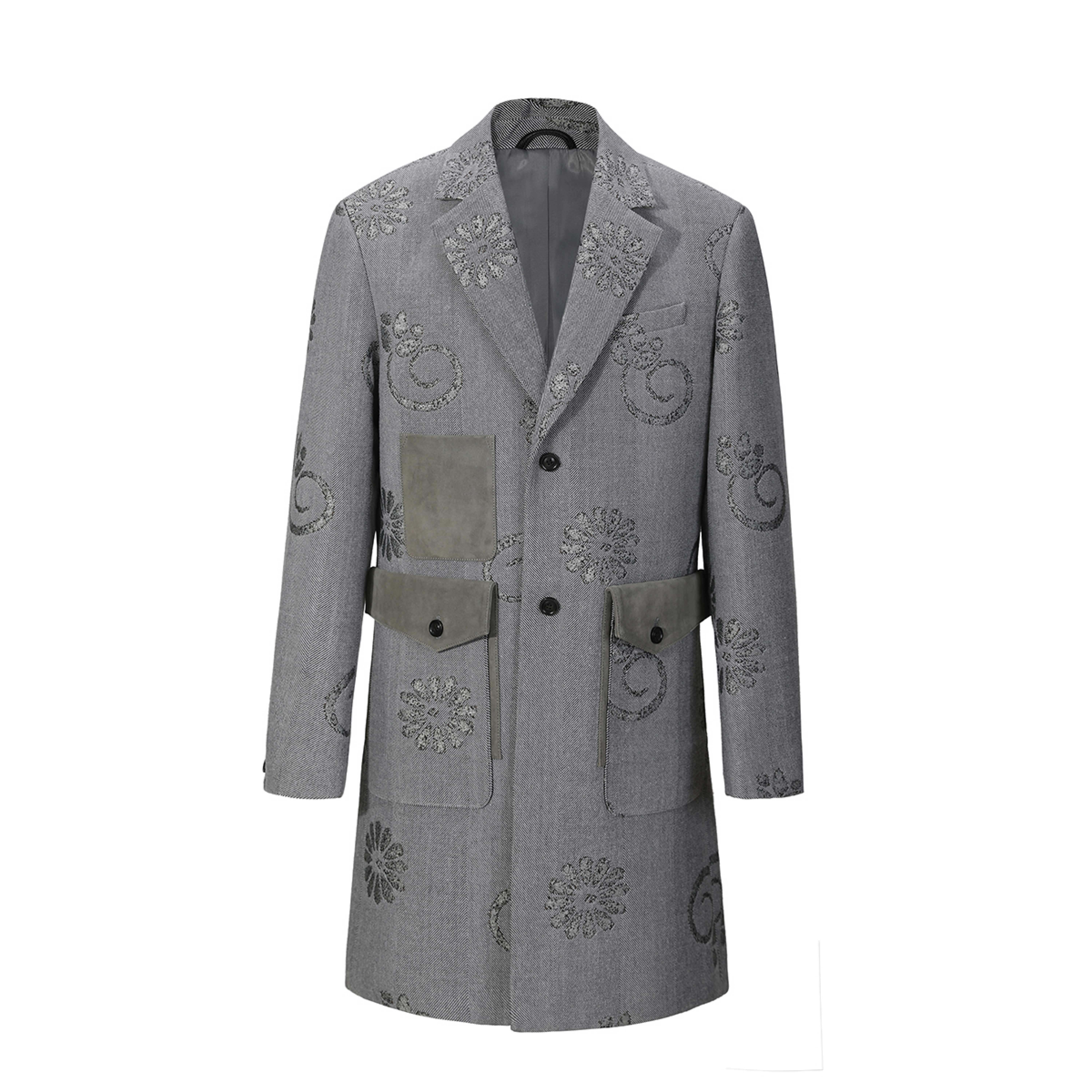 ANDREW MACKENZIE男士 秋冬款商务舒适混纺西装领长款大衣外套