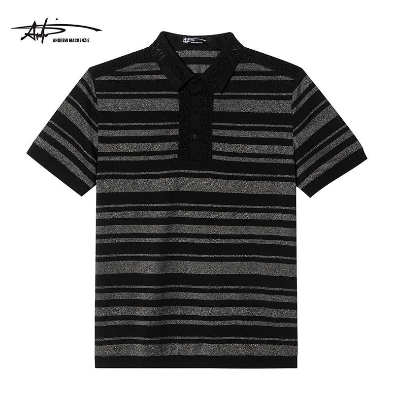 ANDREW MACKENZIE意大利男装 馀烬系列 夏季男士短袖Polo衫T恤男